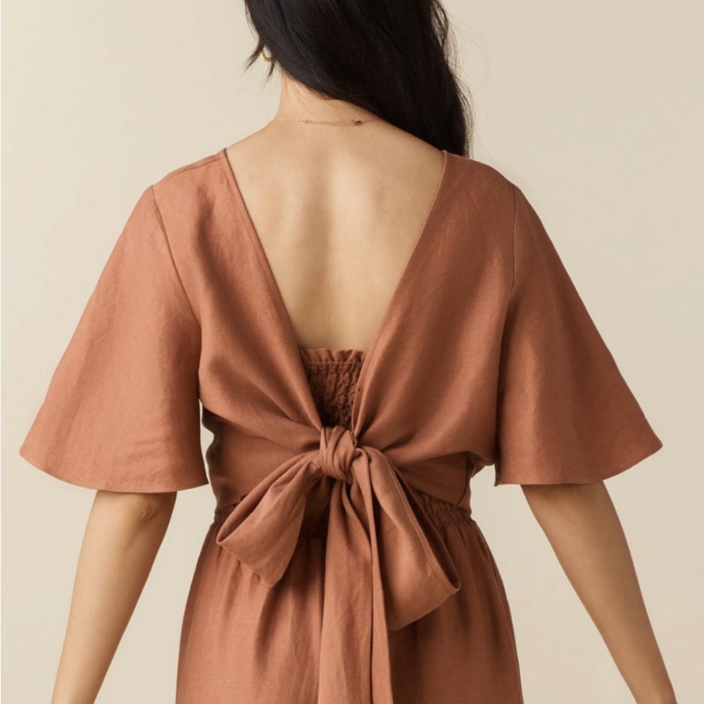 Vetta Capsule Flutter Sleeve Wrap Top Clay Sz XS